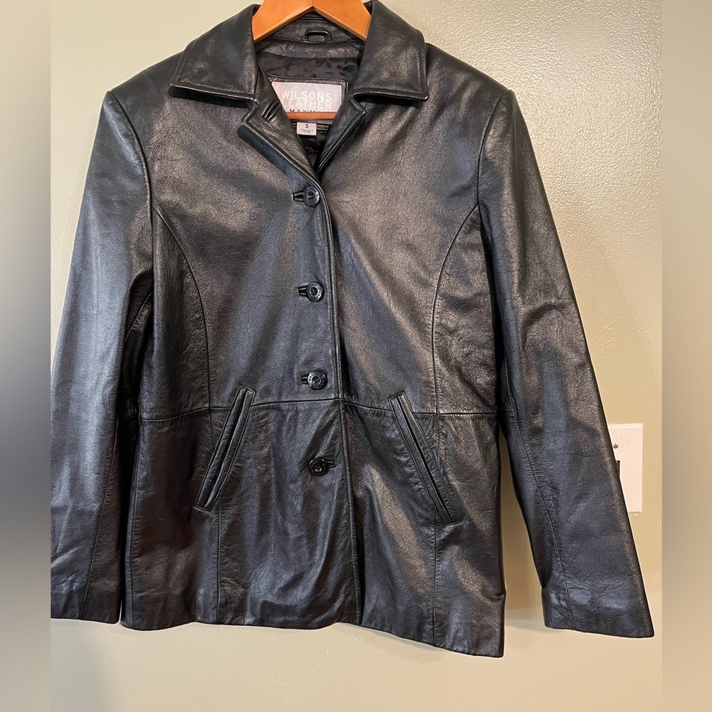Wilsons Leather Black Women's  Maxima Jacket Black Y2K Size S